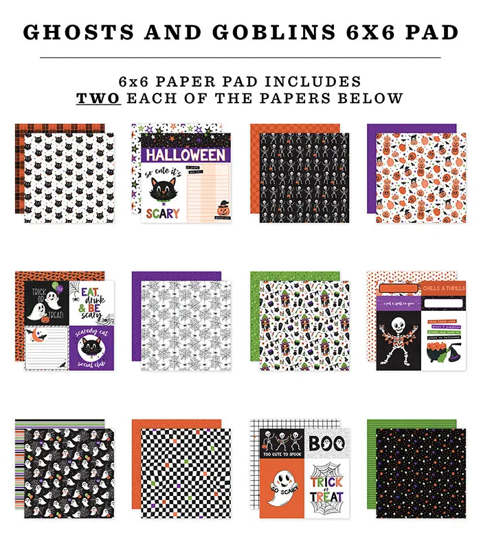 Ghosts And Goblins Paper Pad, 6" x 6" - Echo Park