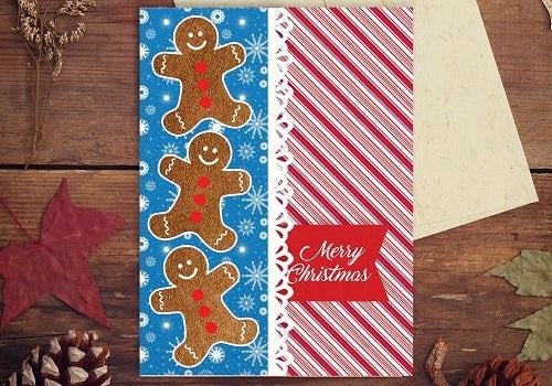 Gingerbread Christmas Card SVG Image File Download