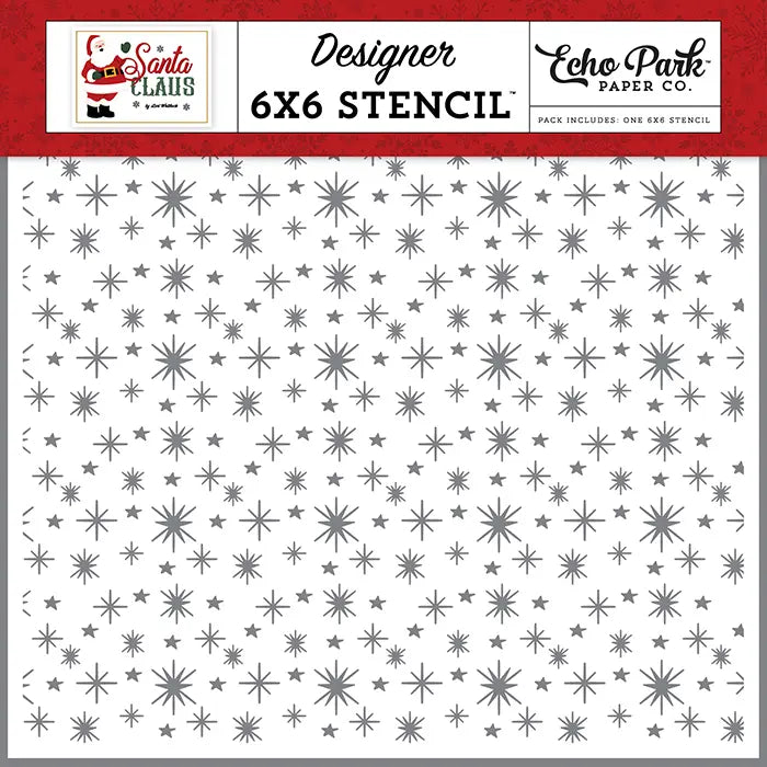 Glistening Christmas Stars Stencil - Santa Claus - Echo Park