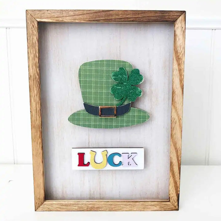 Glitter Green LUCK - Simply Framed - Foundations Decor