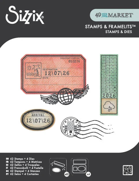 Globetrotters Mark Stamps and Framelits Die Set by 49 & Market - Sizzix
