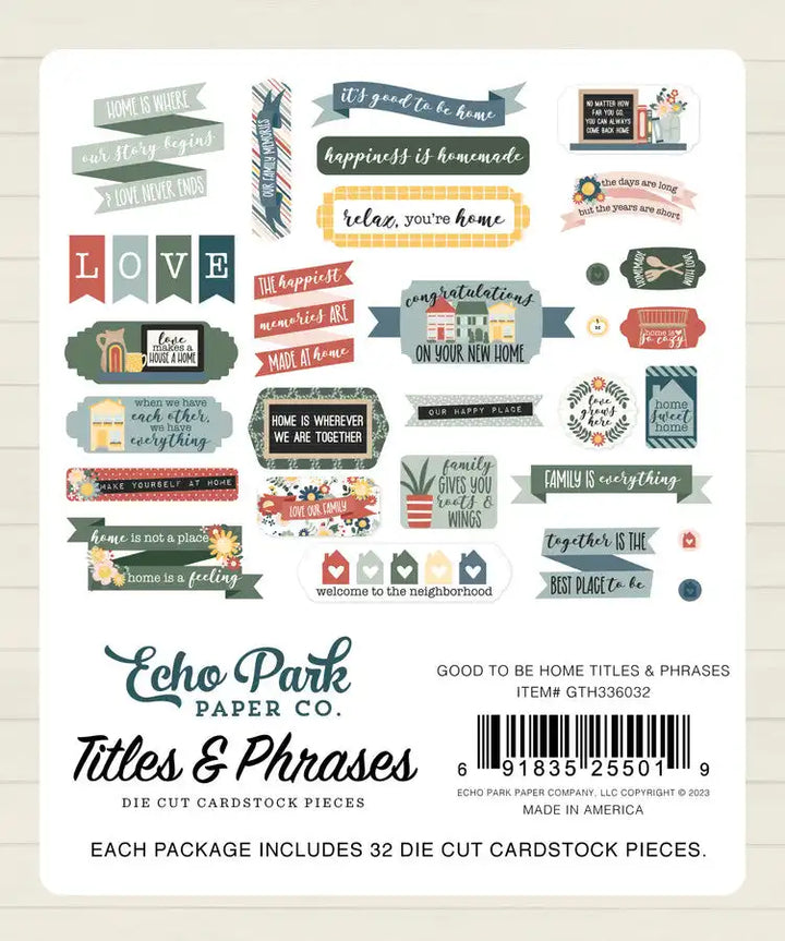 Good To Be Home Titles & Phrases- Echo Park