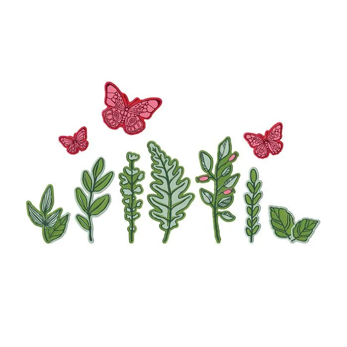 Greenery Layers #1 Stamp and Framelits Die Set by Vicki Boutin - Sizzix