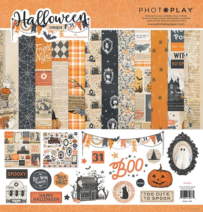 Halloween Junque Scrapbook Collection Pack, 12"x 12" - PhotoPlay
