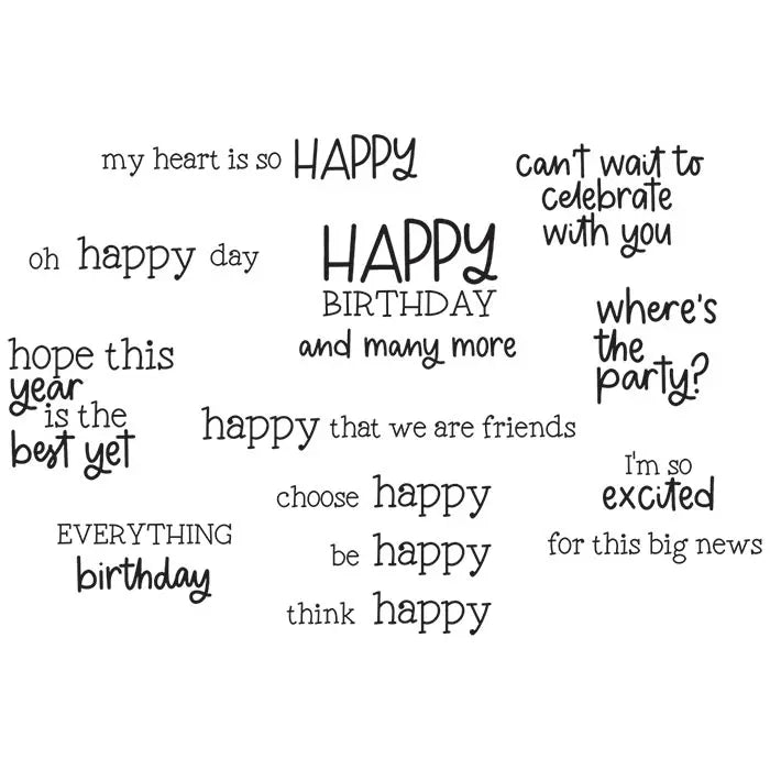View 5 of Happy Everything Sentiment Clear Stamps Set - Catherine Pooler - Sizzix