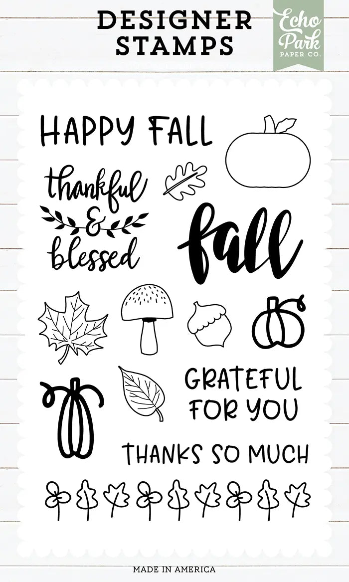 Happy Fall Foliage Stamp Set - Designer Series - Echo Park