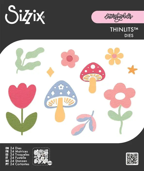 Happy Florals Thinlits Die Set Die Set 25PK - Letters by Shells - Shelly Kim - Sizzix