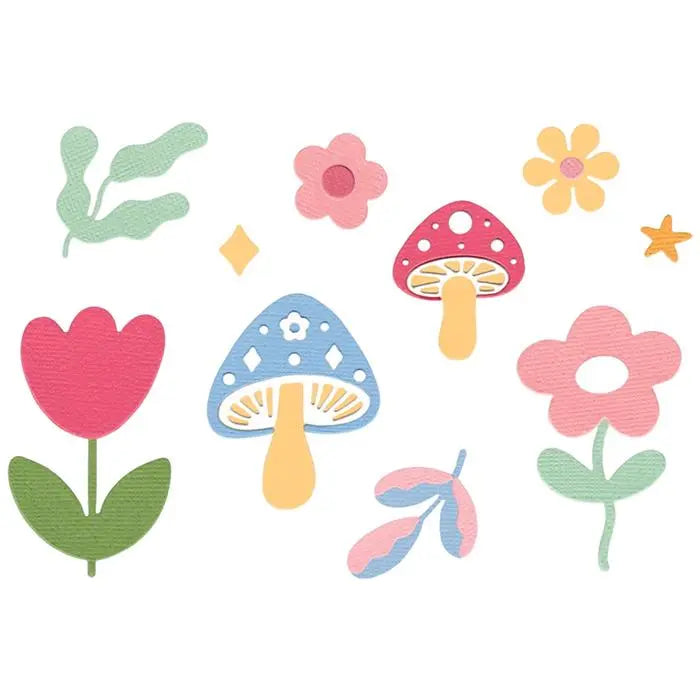Happy Florals Thinlits Die Set Die Set 25PK - Letters by Shells - Shelly Kim - Sizzix