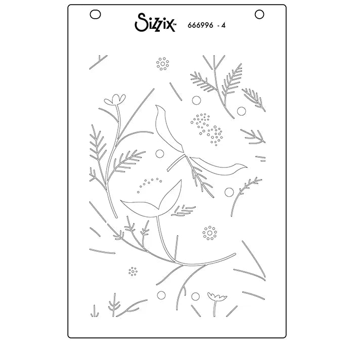 Happy Garden #2 A6 Layered Stencil Set - Catherine Pooler - Sizzix