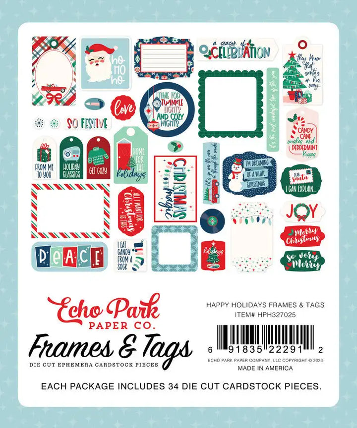 Happy Holidays Frames & Tags - Echo Park