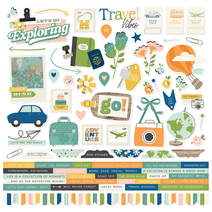Happy Travels Cardstock Stickers - Simple Stories