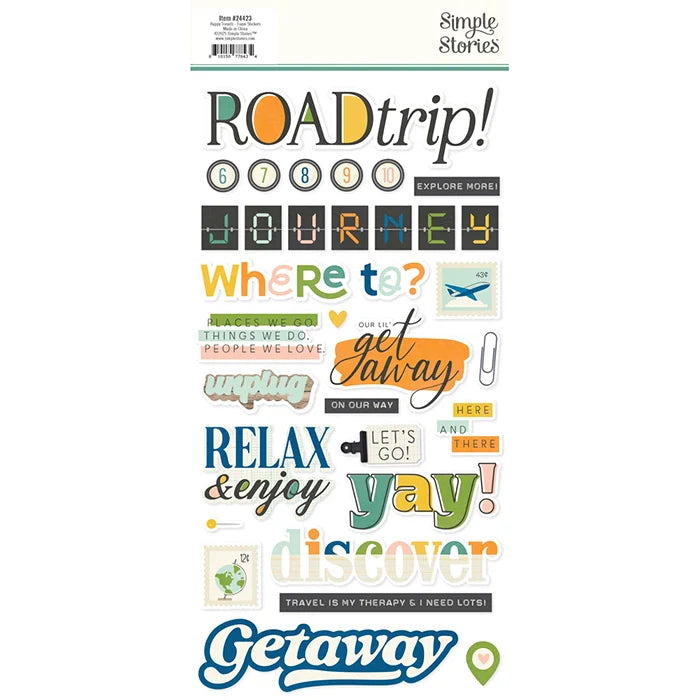 View 2 of Happy Travels Foam Stickers - Simple Stories