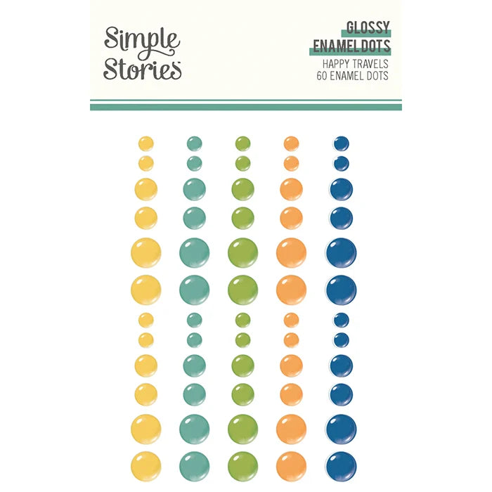 Happy Travels Glossy Enamel Dots - Simple Stories