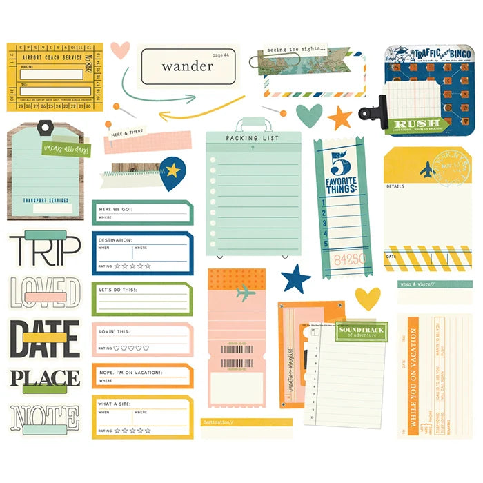 View 2 of Happy Travels Journal Bits & Pieces - Simple Stories