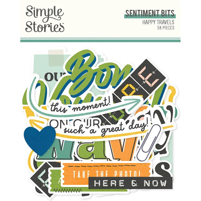 Happy Travels Sentiment Bits & Pieces - Simple Stories