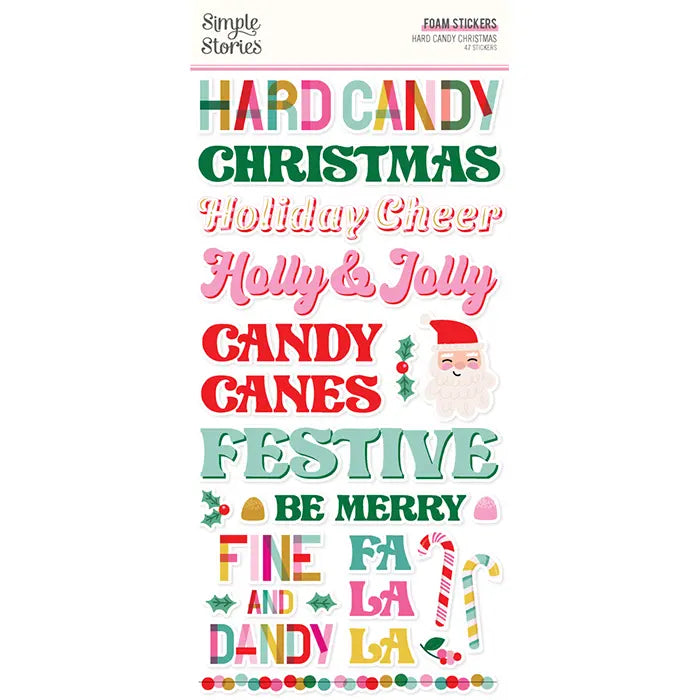 Hard Candy Christmas Foam Stickers - Simple Stories