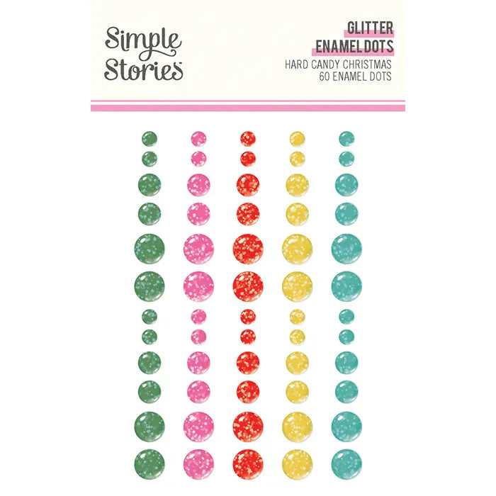 Hard Candy Christmas Glitter Enamel Dots - Simple Stories