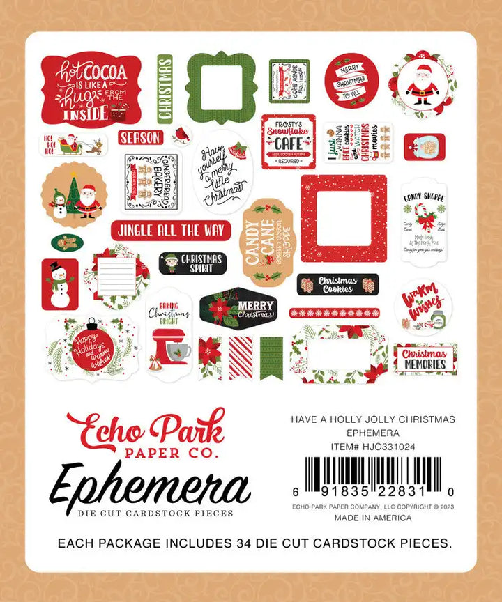 Have A Holly Jolly Christmas Ephemera- Echo Park