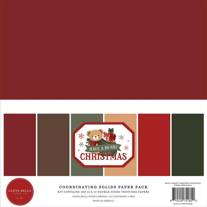 Have A Beary Christmas Solids Kit - Carta Bella