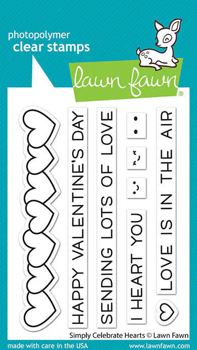 Hearts Clear Stamp Set - Simply Celebrate Collection - Lawn Fawn