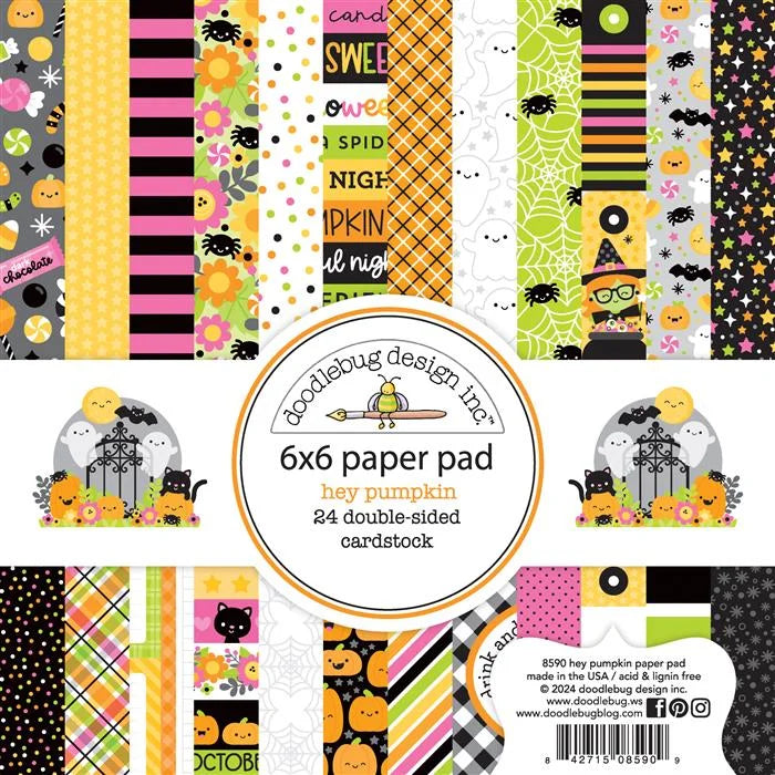 Hey Pumpkin Paper Pad, 6" x 6" - Doodlebug