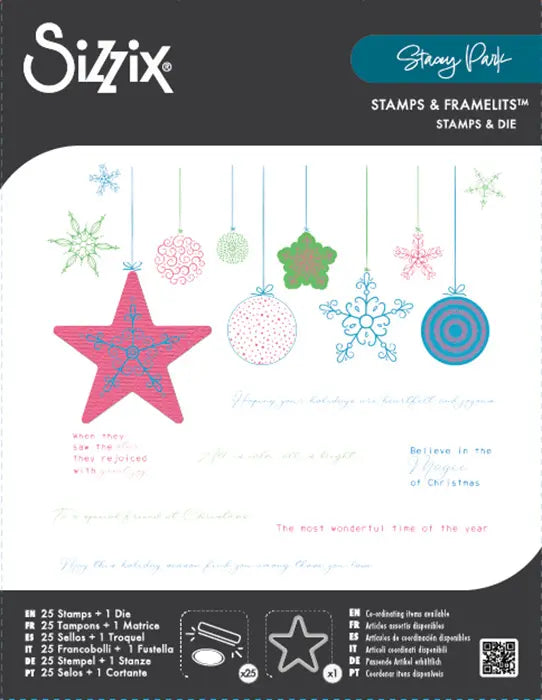 Holiday Bits and Bobs Clear Stamp Set A5 with Framelits - Stacey Park - Sizzix