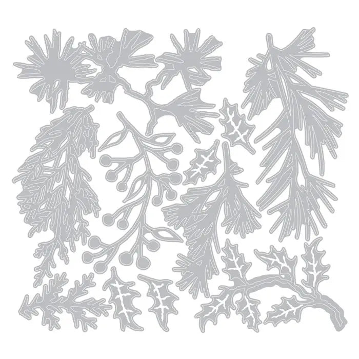 Holiday Greens Mini Thinlits Die Set Die Set 11PK - Back from the Vault - Tim Holtz - Sizzix