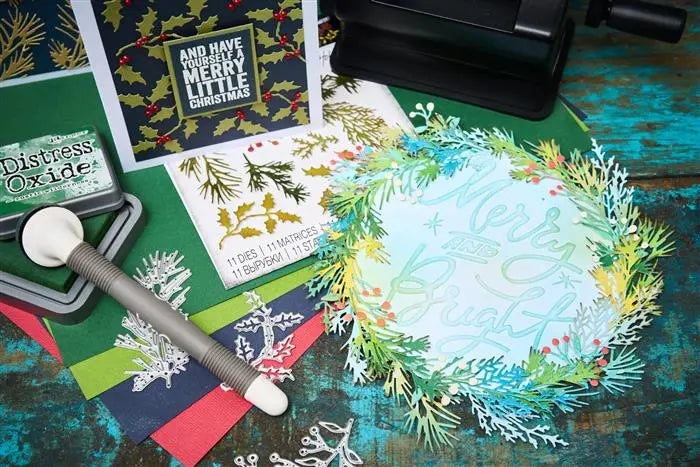 Holiday Greens Mini Thinlits Die Set Die Set 11PK - Back from the Vault - Tim Holtz - Sizzix