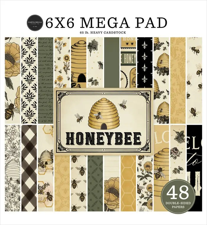 Honey Bee Cardmakers Mega Cardstock Pad, 6" x 6" - Carta Bella