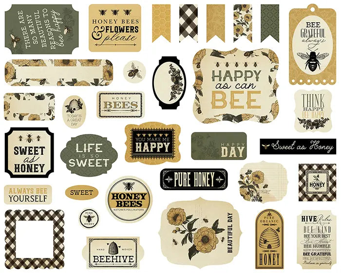 Honey Bee Ephemera Die Cuts - Carta Bella
