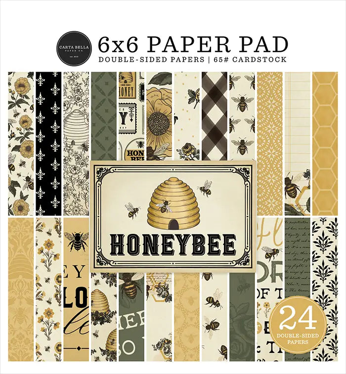 Honey Bee Paper Pad, 6" x 6" - Carta Bella