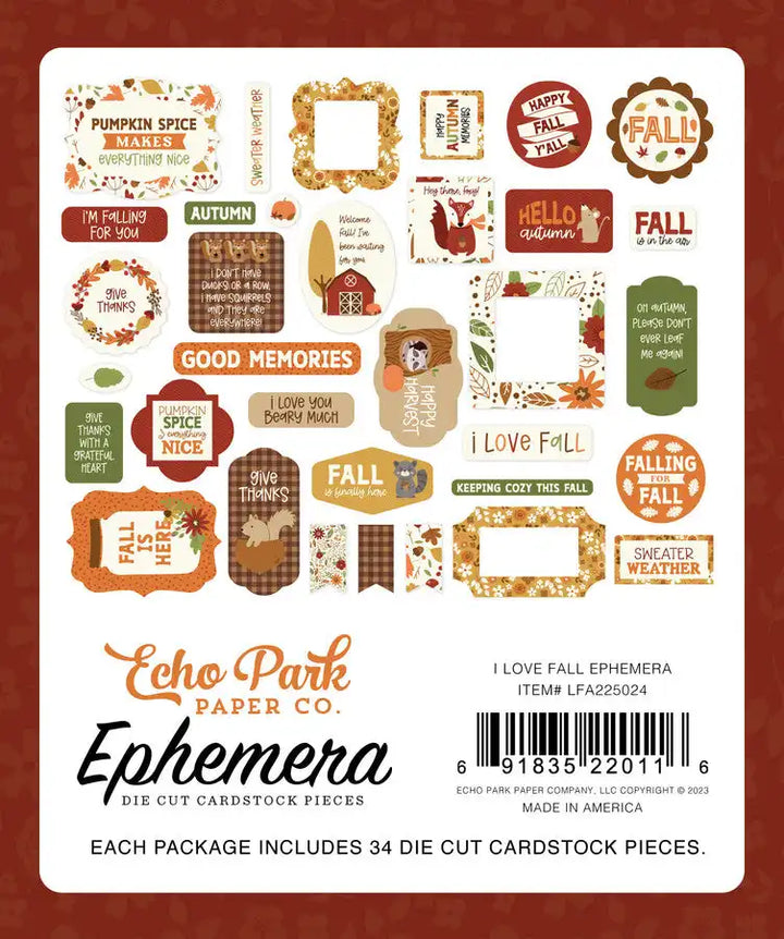 I Love Fall Ephemera - Echo Park