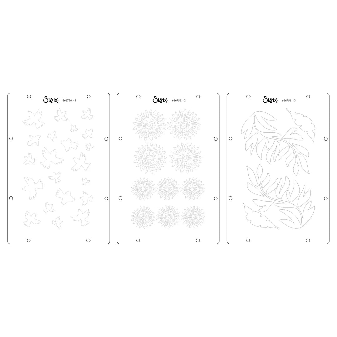 Ikigai Clear Stamps Set w/ Layering Stencils - Studio by Cat Kerr - Sizzix