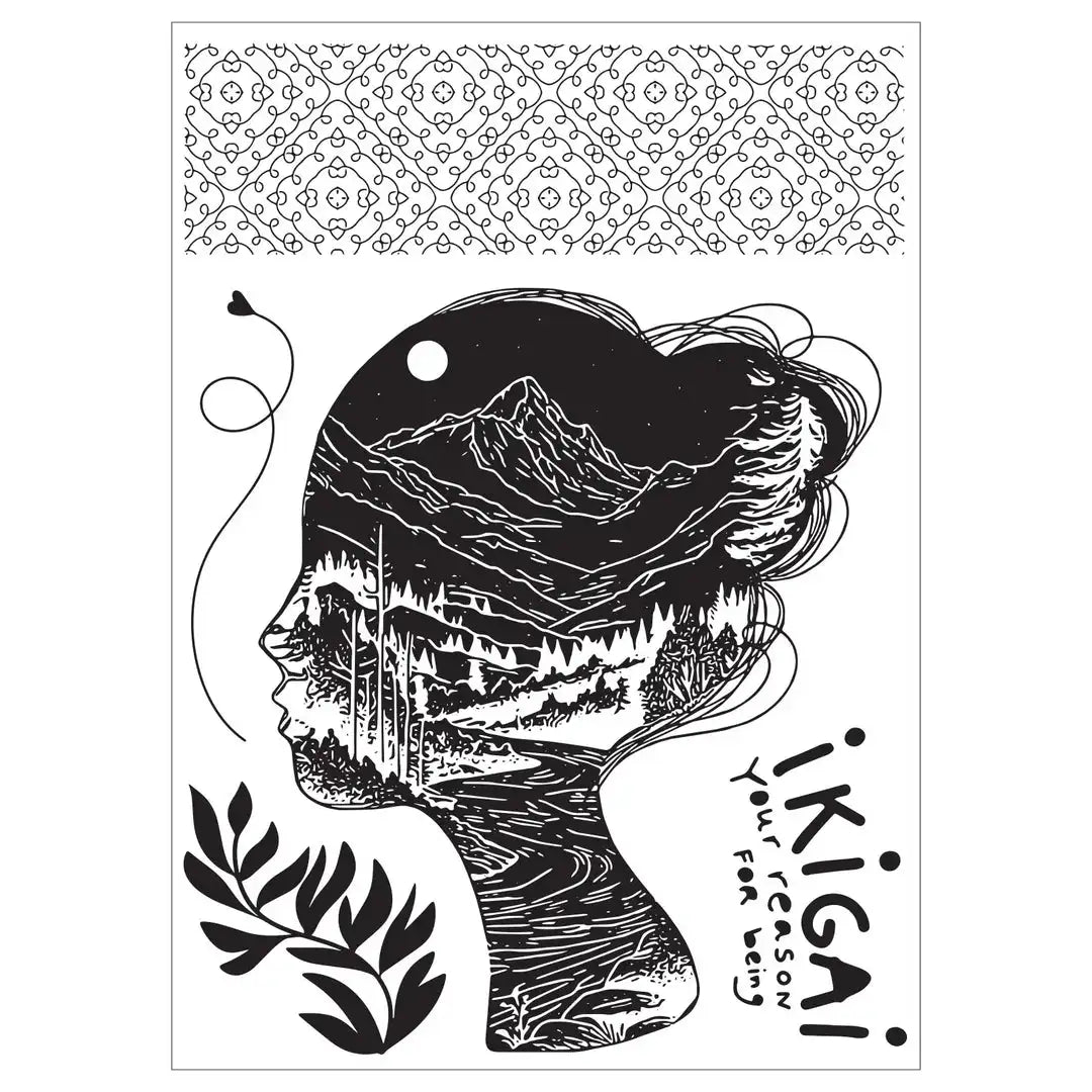 Ikigai Clear Stamps Set w/ Layering Stencils - Studio by Cat Kerr - Sizzix
