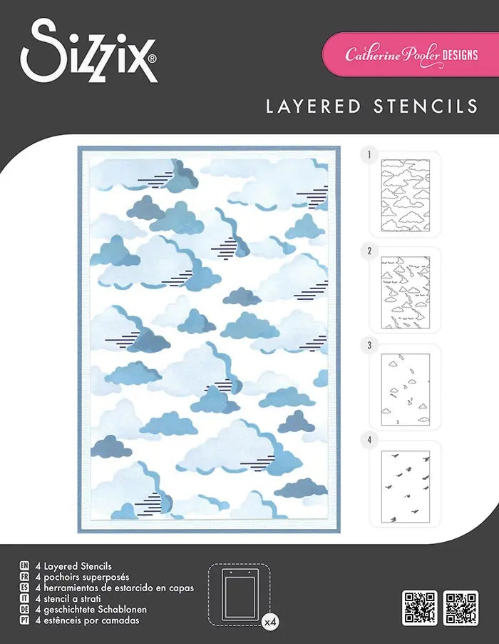 In the Clouds A6 Layered Stencils - Catherine Pooler - Sizzix