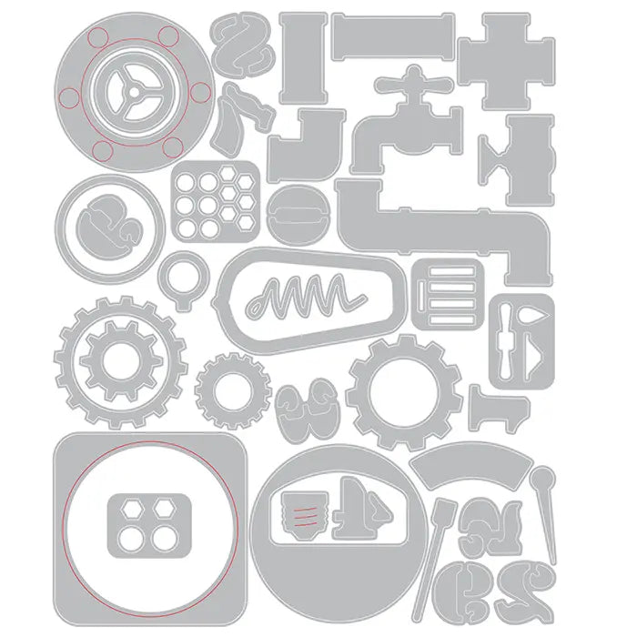 View 3 of Industrial Thinlits Dies - Back from the Vault - Tim Holtz - Sizzix