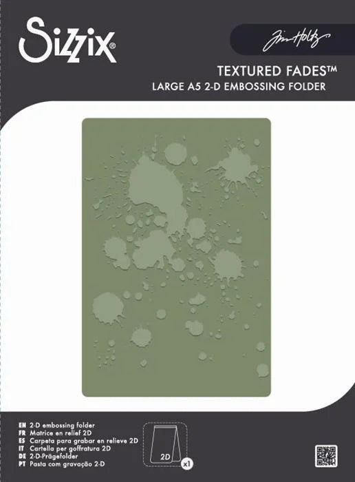 Ink Splats 2D Texture Fades A5 Embossing Folder by Tim Holtz (Vault) - Halloween Collection - Sizzix