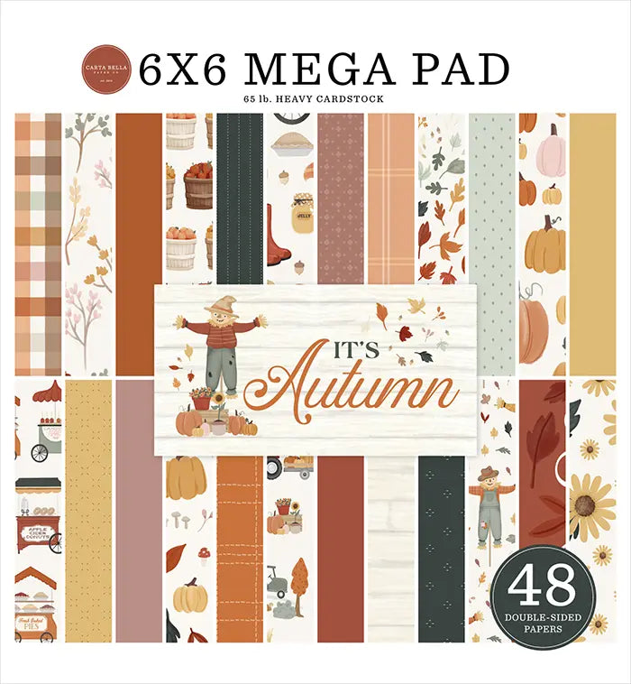 It's Autumn Cardmakers Mega Cardstock Pad, 6" x 6" - Carta Bella