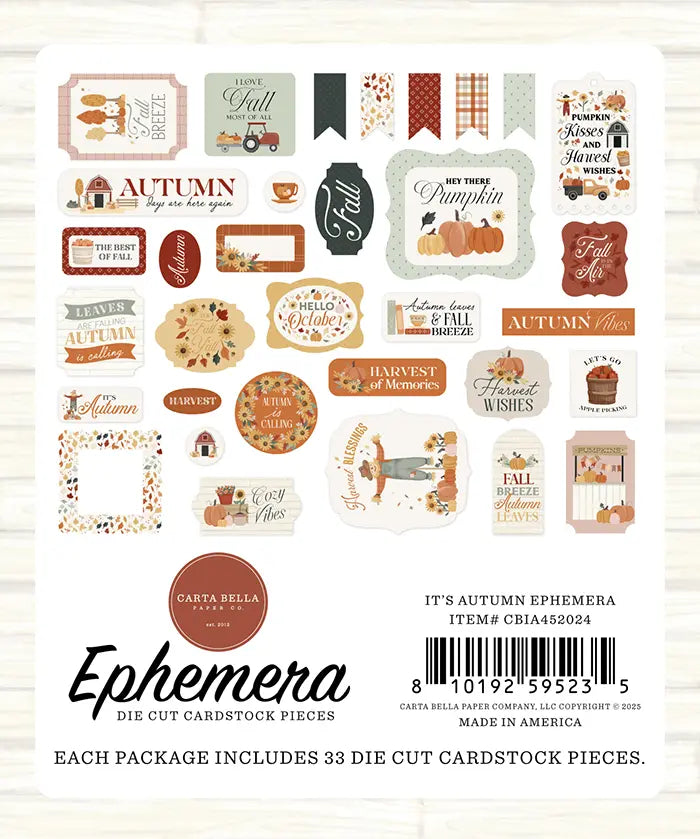 It's Autumn Ephemera Die Cuts - Carta Bella
