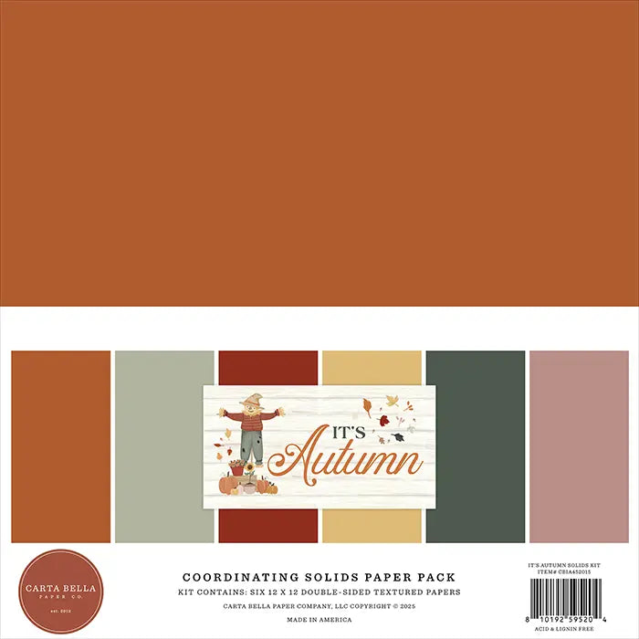 It's Autumn Solids Paper Kit, 12" x 12" - Carta Bella