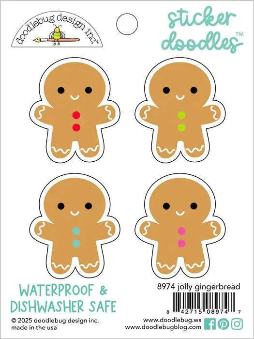 Jolly Gingerbread Oh What Fun Sticker Doodles - Doodlebug