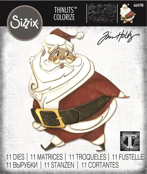 Jolly St. Nick Colorize Thinlits Die Set Die Set 11PK - Back from the Vault - Tim Holtz - Sizzix