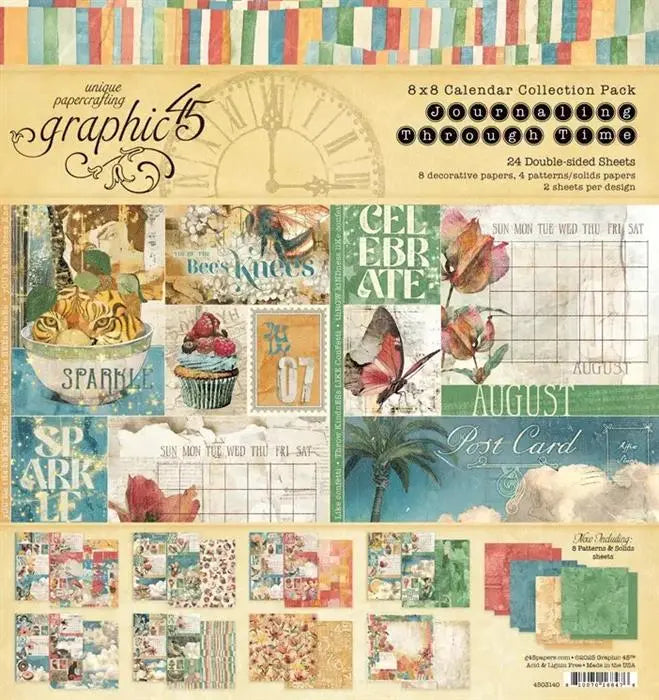 Journaling Through Time Scrapbook Collection Kit,  8" x 8" - Graphic 45