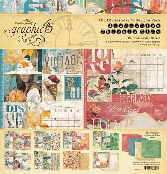 Journaling Through Time Scrapbook Collection Kit,  12" x 12" - Graphic 45