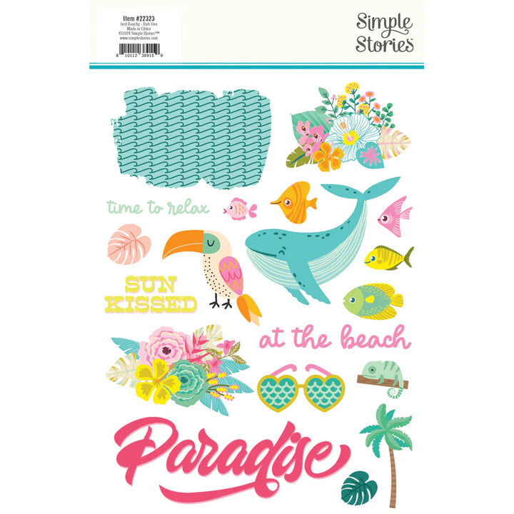 Just Beachy Rub Ons - Simple Stories