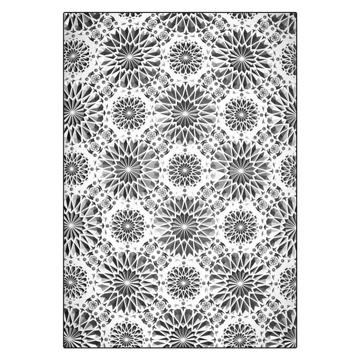 Kaleidoscope 3-D Texture Fades Embossing Folder, Large/A5 - Back from the Vault - Tim Holtz - Sizzix