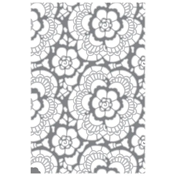View 3 of Lace Multi Level Textured Impressions Embossing Folder - Back from the Vault by Tim Holtz - Sizzix