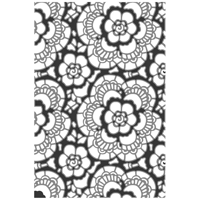 View 4 of Lace Multi Level Textured Impressions Embossing Folder - Back from the Vault by Tim Holtz - Sizzix