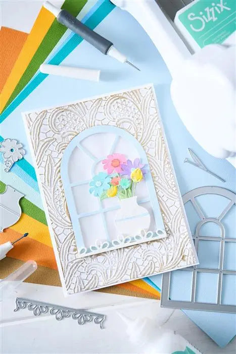 Lacy Leaves 3D Textured Impressions A5 Embossing Folder - Eileen Hull - Sizzix