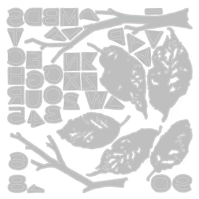 Leaves + Sticks Thinlits Die Set (43 pack) by Tim Holtz (Vault) - Halloween Collection - Sizzix